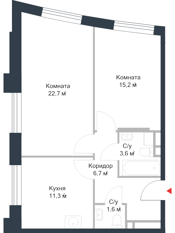 2 ккв 61,3 м²