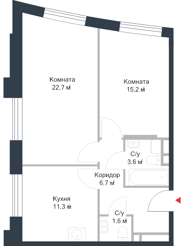 2 ккв 61,3 м²