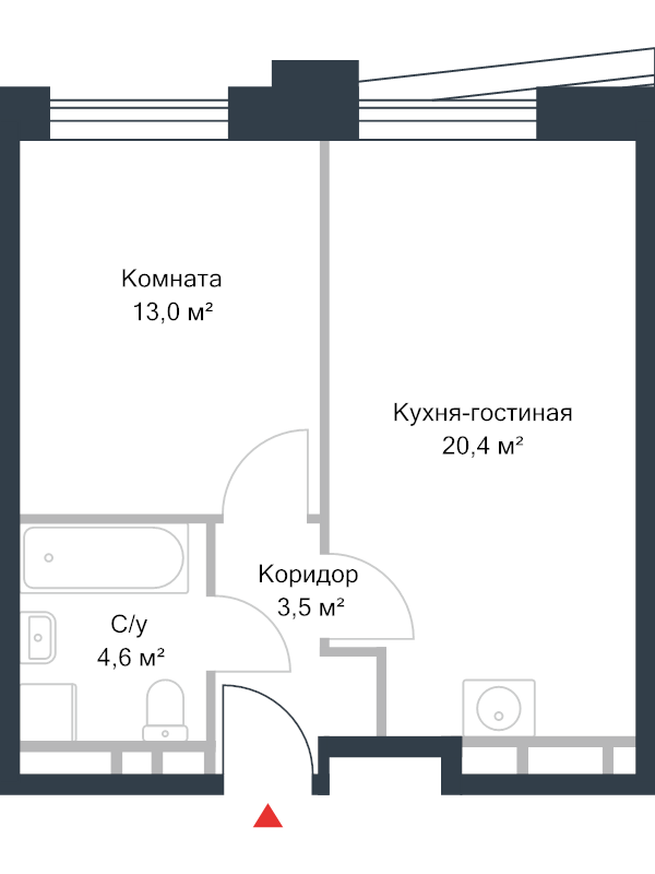 2 ккв (Евро) 41,7 м²