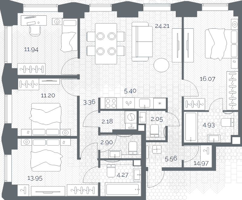 5 ккв (Евро) 109,9 м²