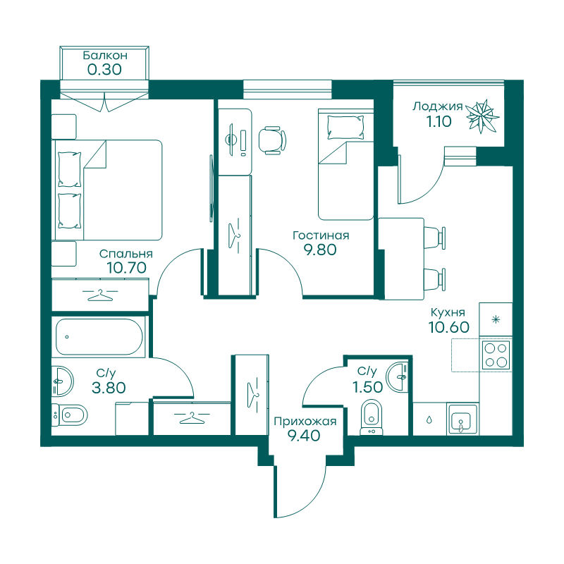 2 ккв 47,2 м²