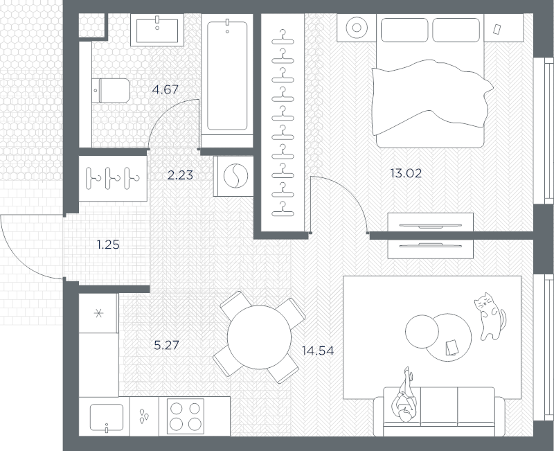 2 ккв (Евро) 41 м²