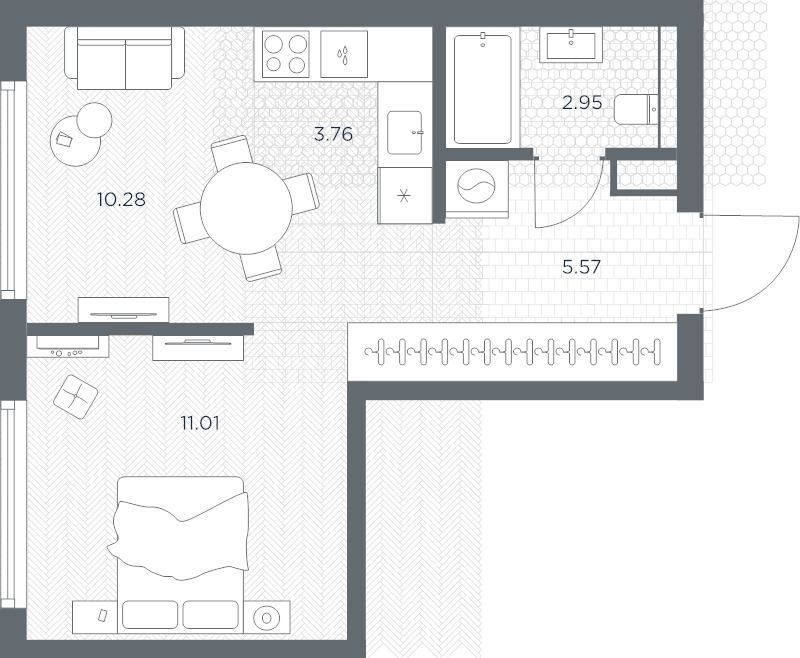 1 ккв 33,6 м²