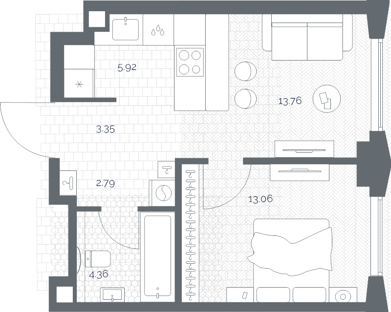 2 ккв (Евро) 41 м²