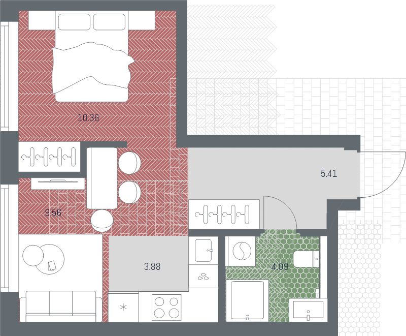 1 ккв 33,3 м²