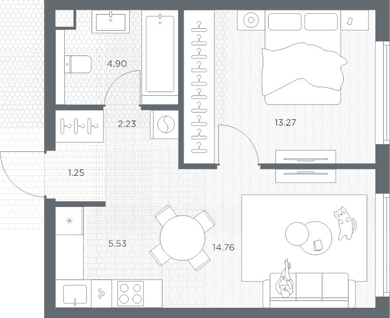 2 ккв (Евро) 41,9 м²
