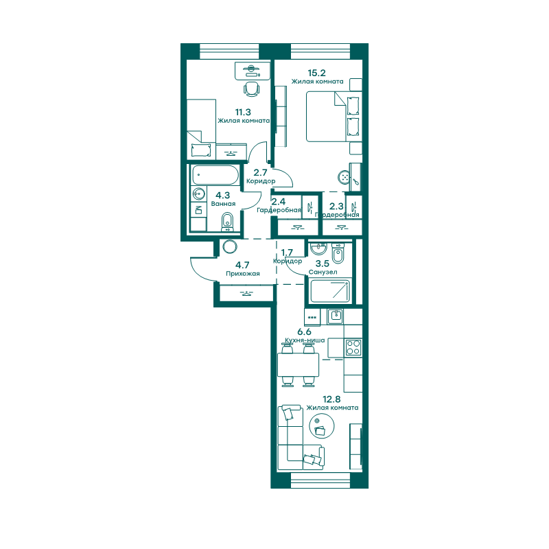 3 ккв (Евро) 67,5 м²