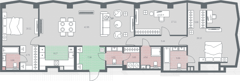 4 ккв (Евро) 153 м²