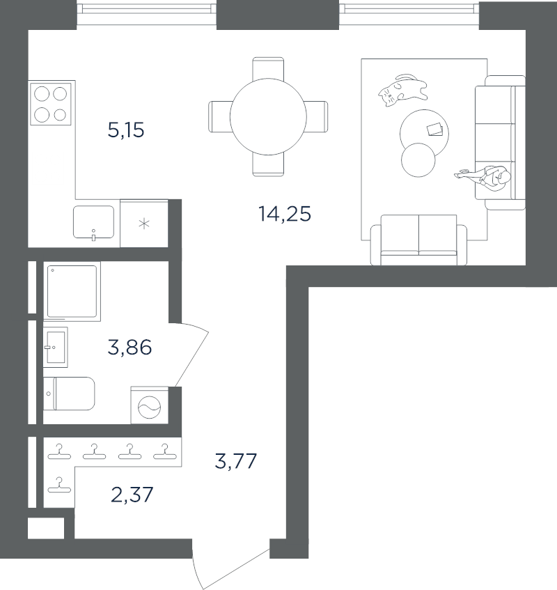 Студия 29,4 м²