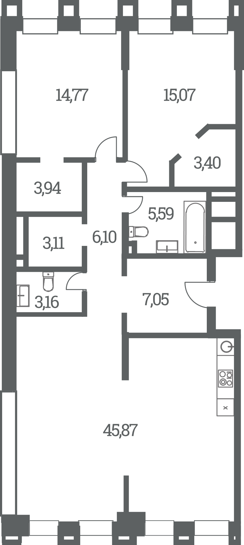 3 ккв (Евро) 108,1 м²