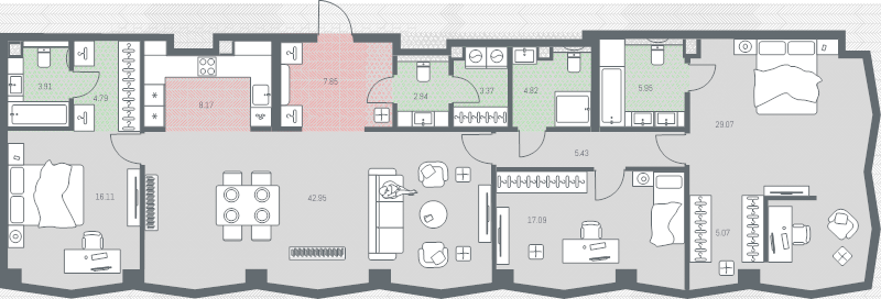 4 ккв (Евро) 157,5 м²