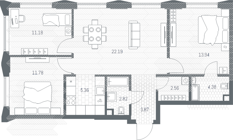 4 ккв (Евро) 78,1 м²