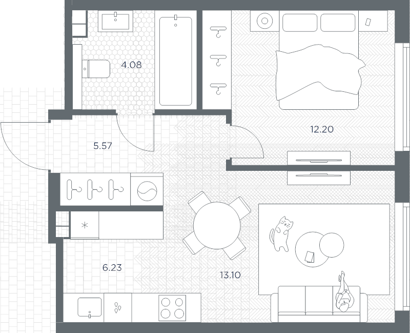 2 ккв (Евро) 41,2 м²