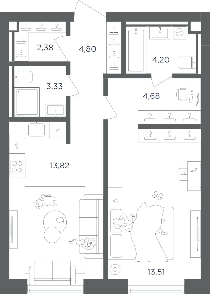 1 ккв 46,7 м²