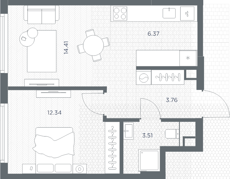 2 ккв (Евро) 40,4 м²