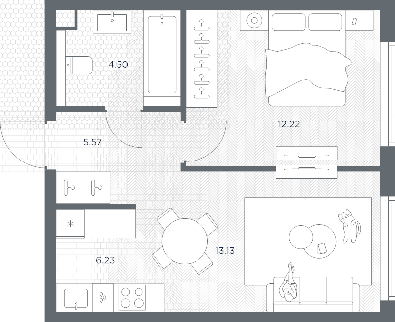 2 ккв (Евро) 41,7 м²