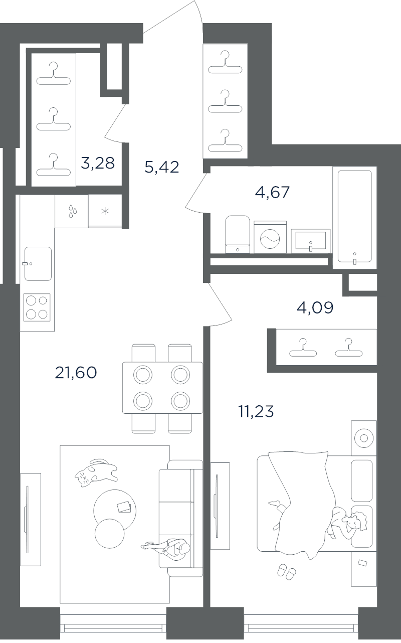 2 ккв (Евро) 50,3 м²