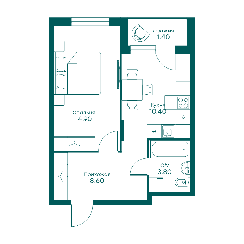 1 ккв 37,5 м²