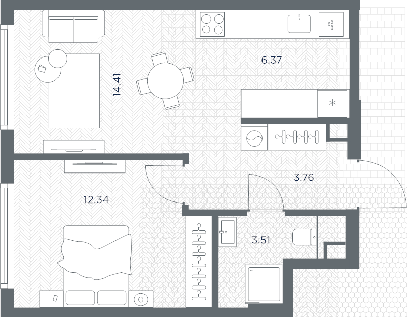 2 ккв (Евро) 40,4 м²