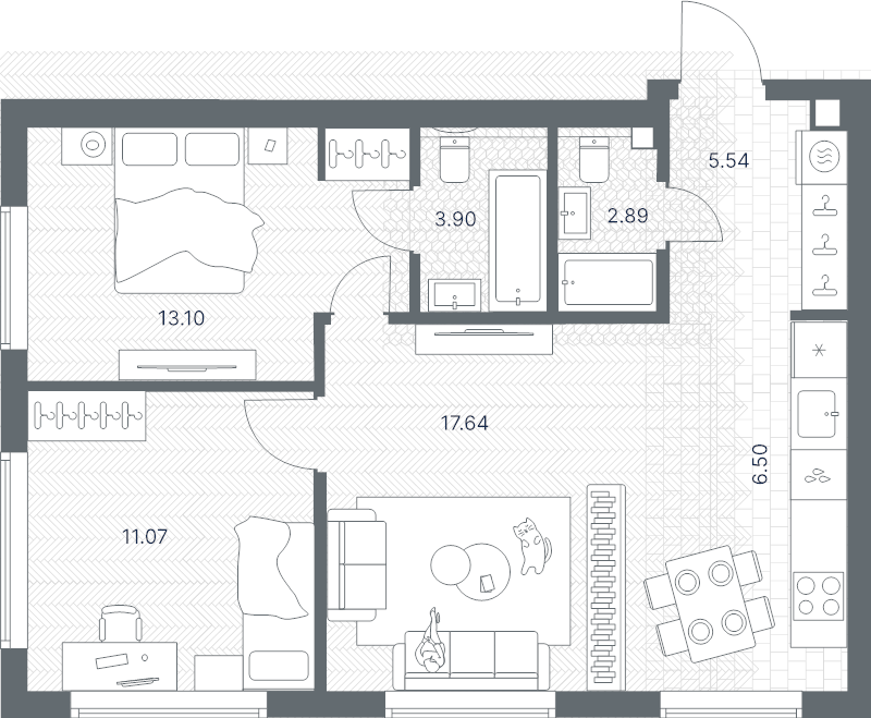 3 ккв (Евро) 60,6 м²