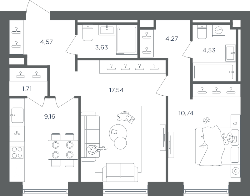 2 ккв 56,2 м²