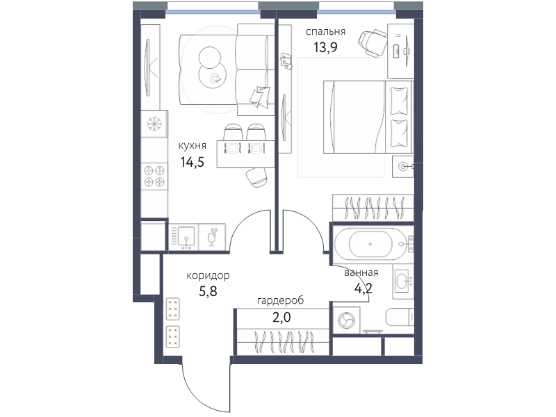 1 ккв 40,3 м²