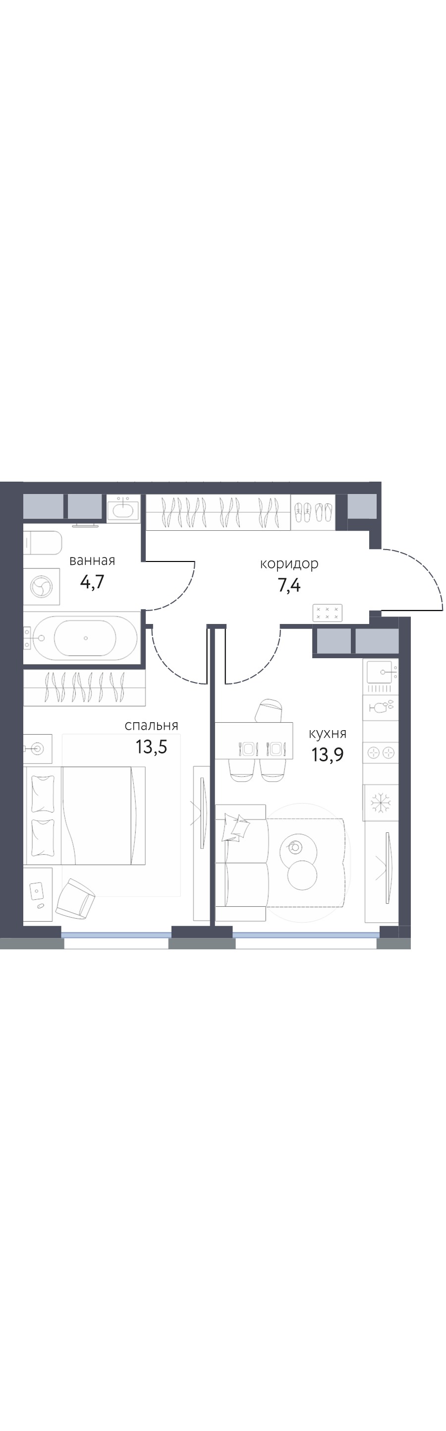 1 ккв 39,5 м²