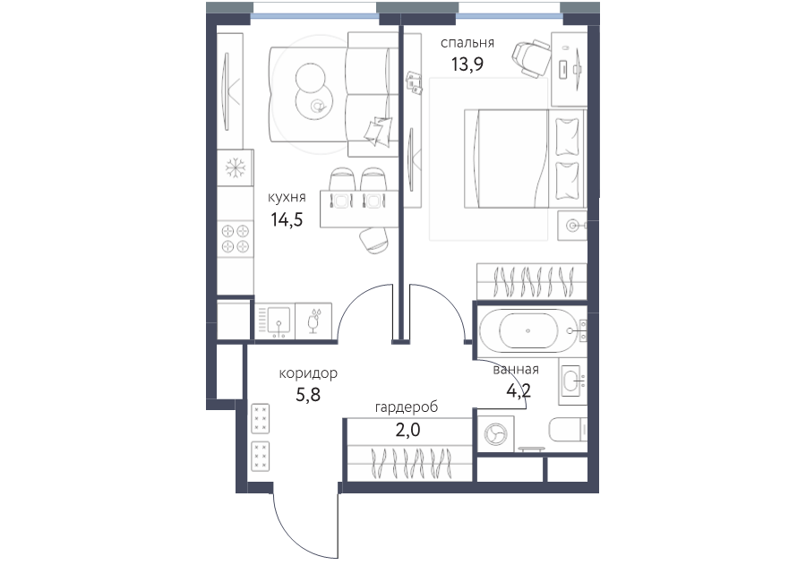 1 ккв 40,3 м²