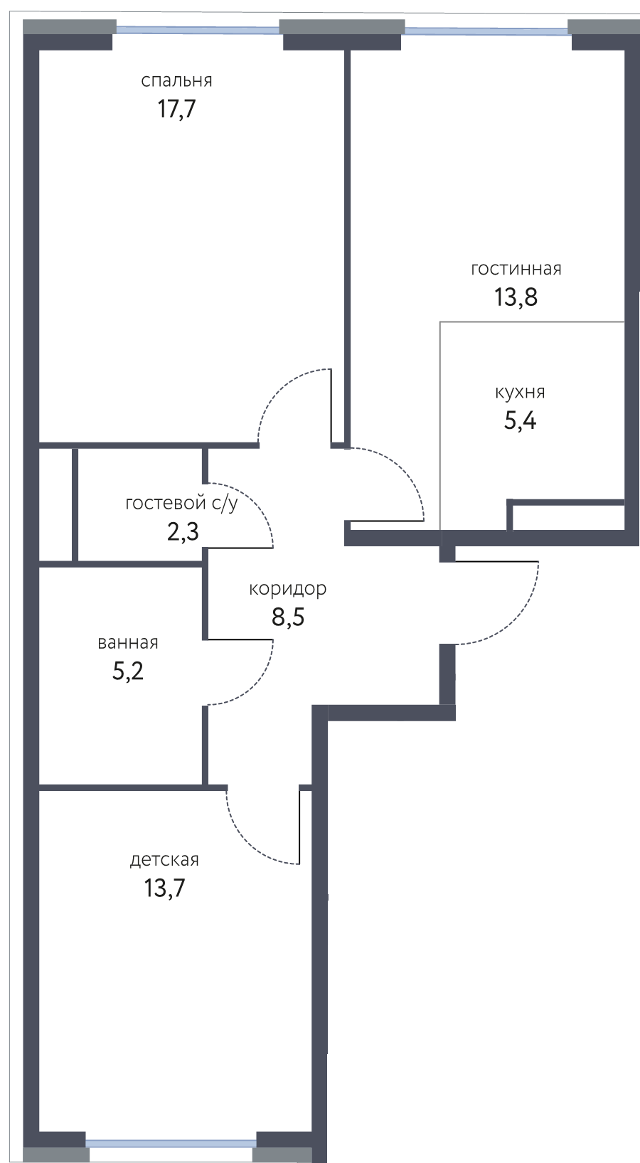 3 ккв (Евро) 66,2 м²