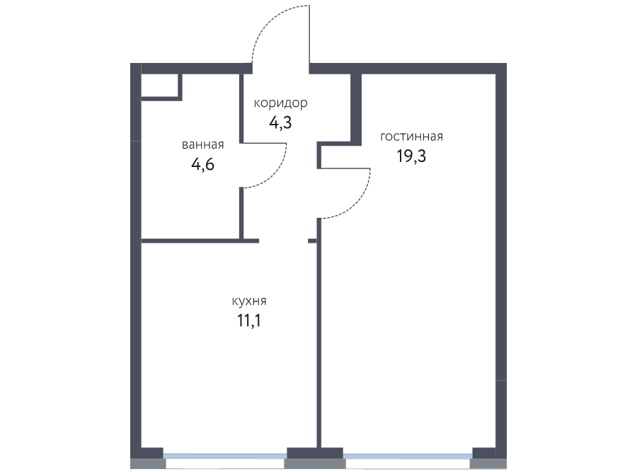 1 ккв 39,3 м²