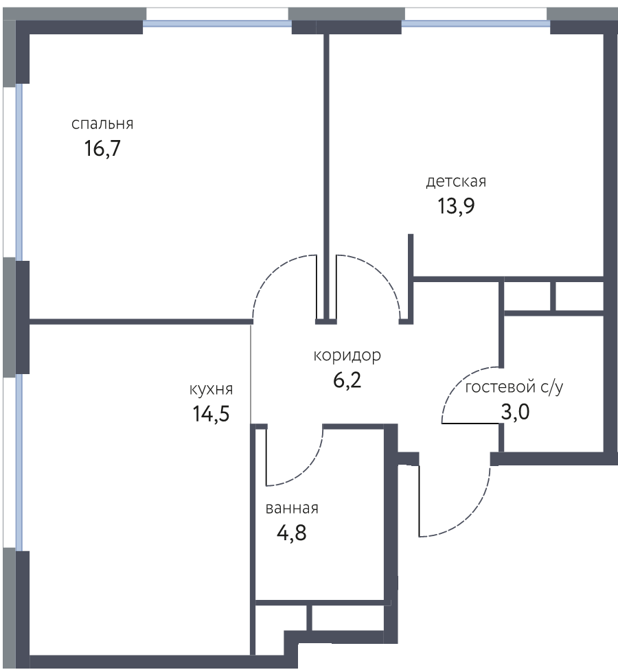 2 ккв 58,4 м²