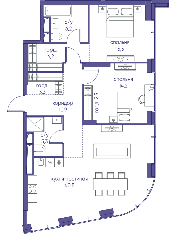 3 ккв (Евро) 104,6 м²