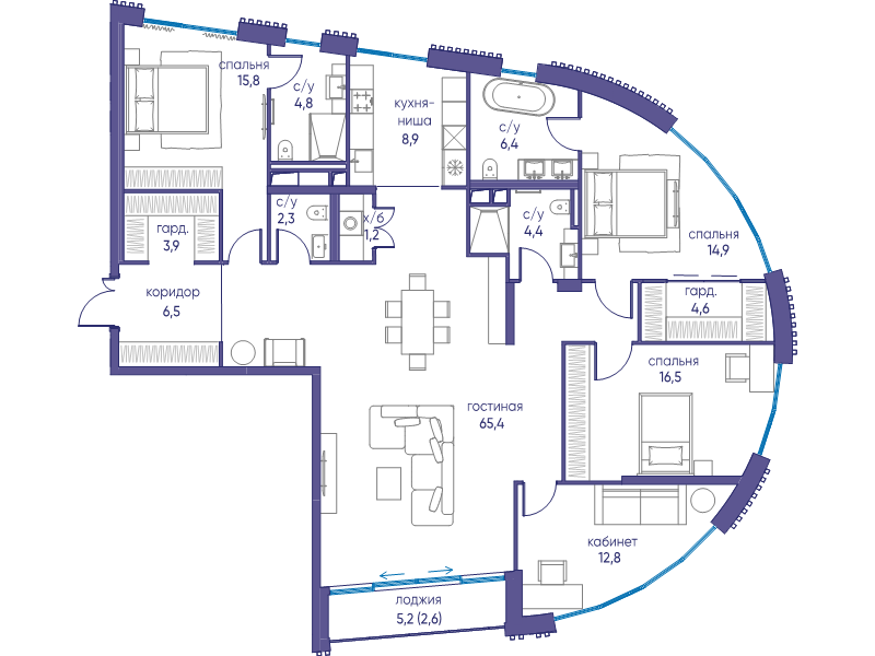 5 ккв (Евро) 162,1 м²