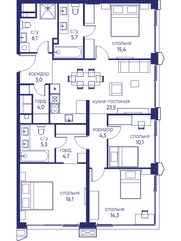 5 ккв (Евро) 112,7 м²