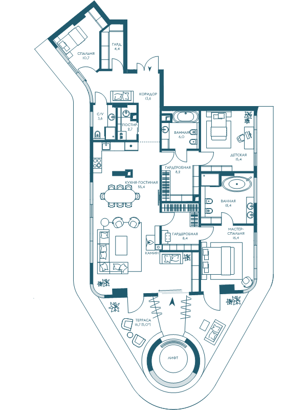 4 ккв (Евро) 162,2 м²