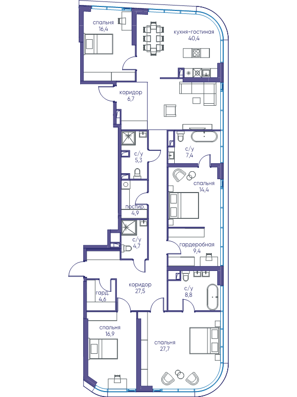 5 ккв (Евро) 195,1 м²