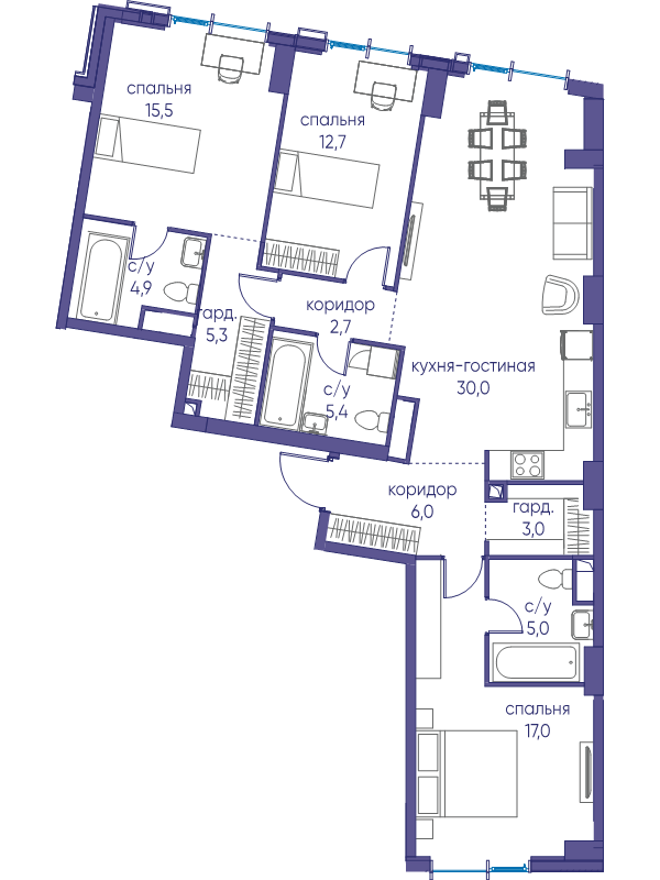 4 ккв (Евро) 107,5 м²