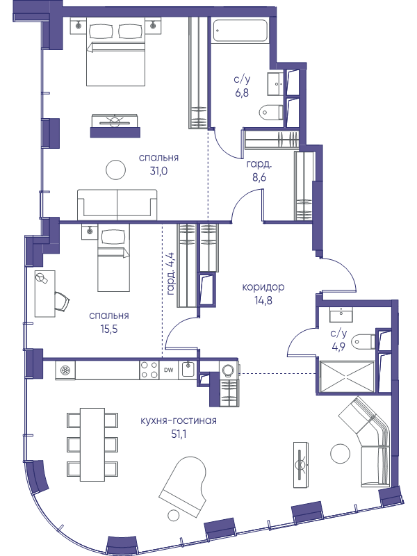 3 ккв (Евро) 137,1 м²