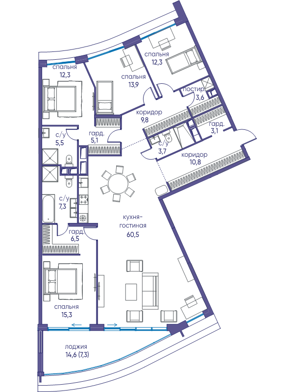 5 ккв (Евро) 177 м²