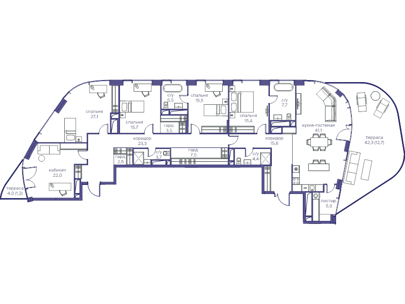 6 ккв (Евро) 230,3 м²