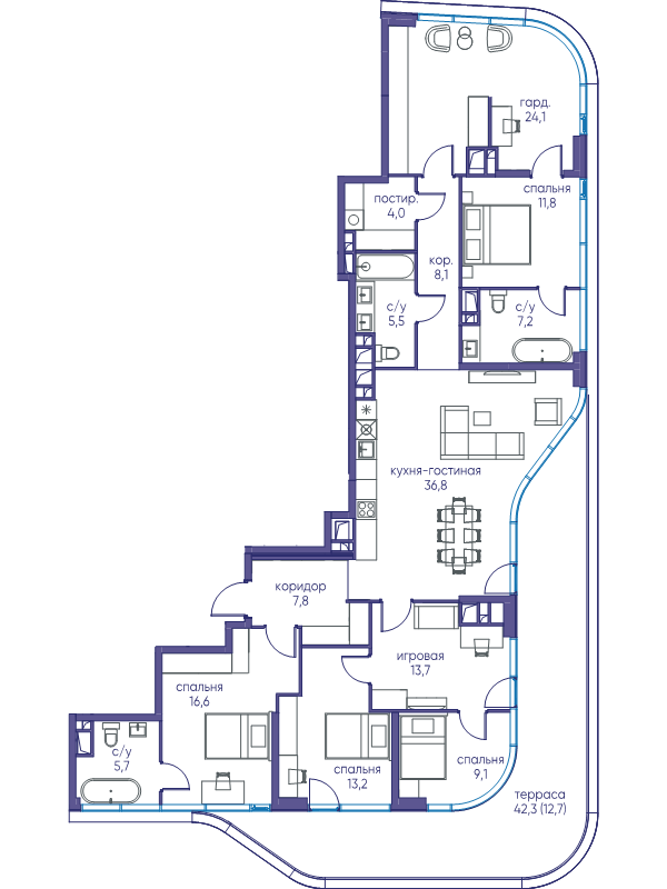 5 ккв (Евро) 176,3 м²