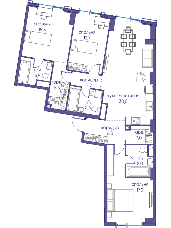 4 ккв (Евро) 107,5 м²