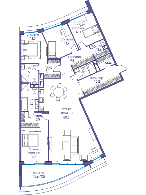 5 ккв (Евро) 177 м²
