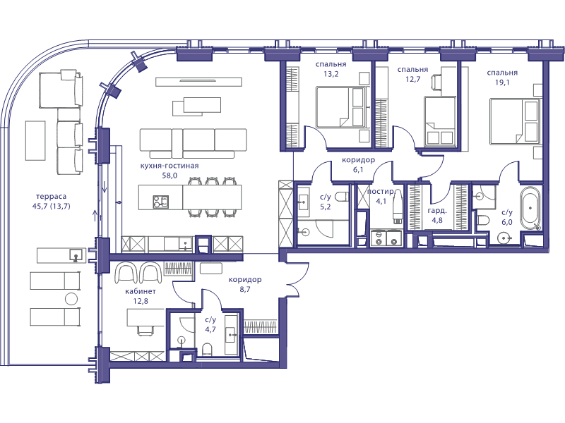 5 ккв (Евро) 169,1 м²