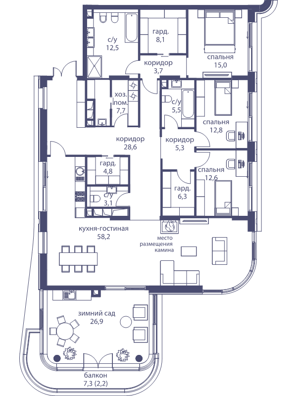4 ккв (Евро) 213,3 м²
