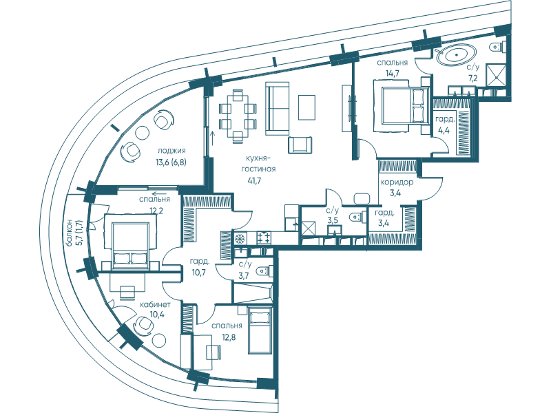 5 ккв (Евро) 136,7 м²