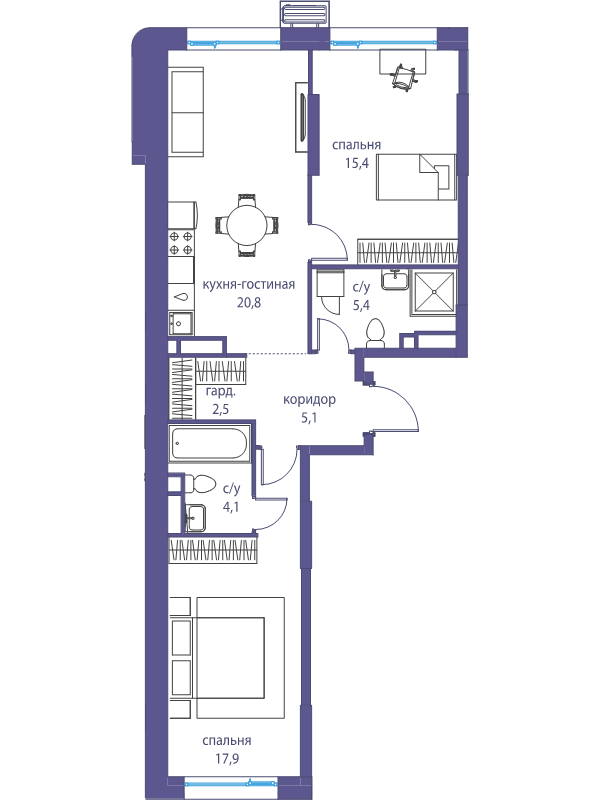 3 ккв (Евро) 71,2 м²