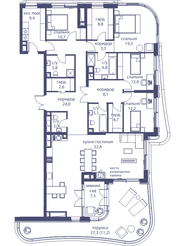 5 ккв (Евро) 208 м²