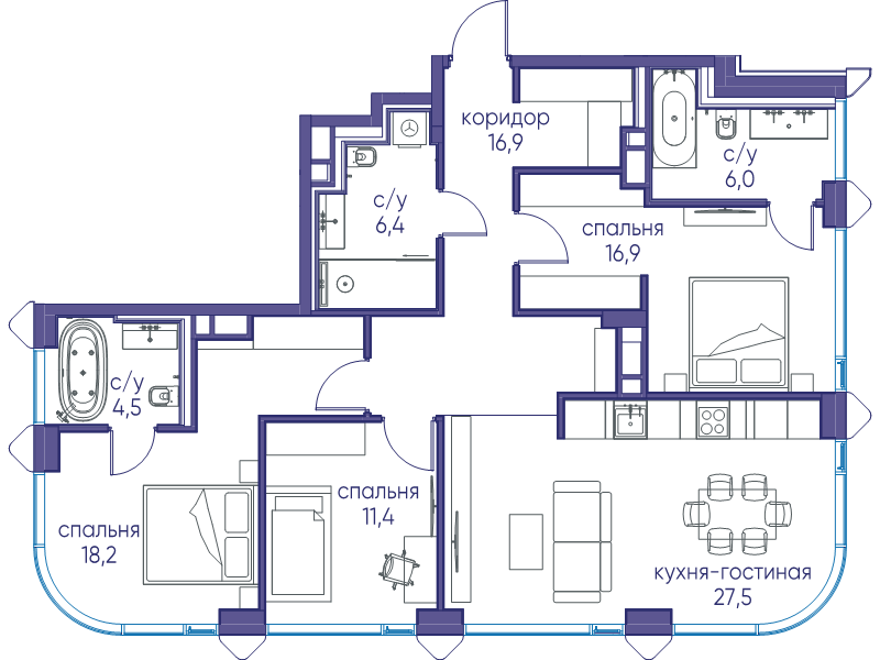 3 ккв 107,8 м²