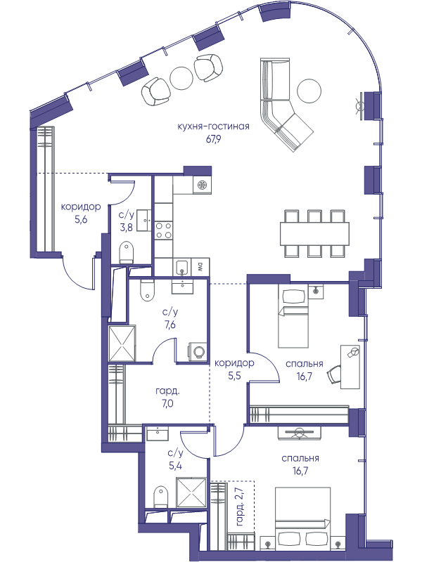 3 ккв (Евро) 138,9 м²